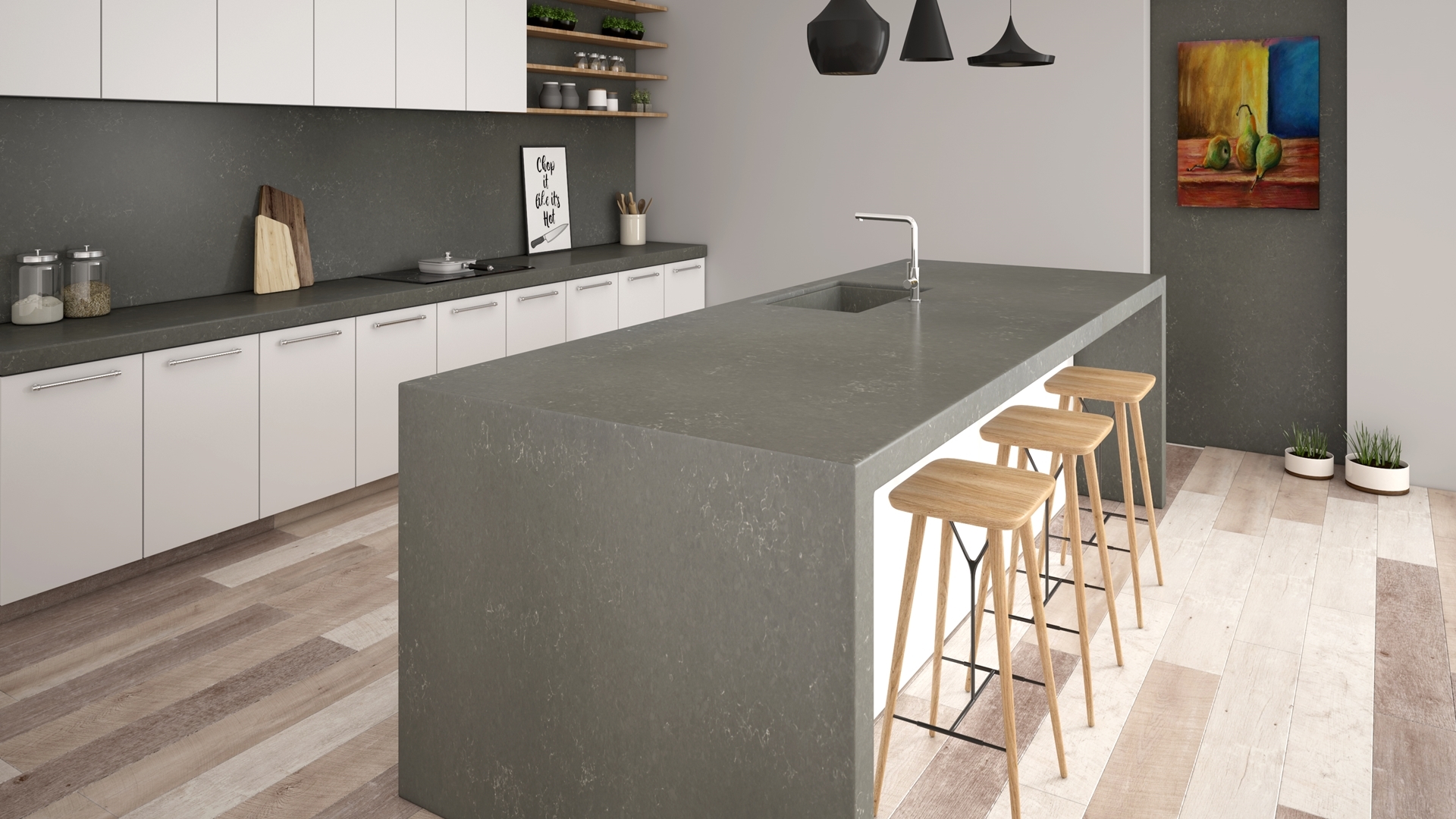 PIATRA GREY Quartz slab